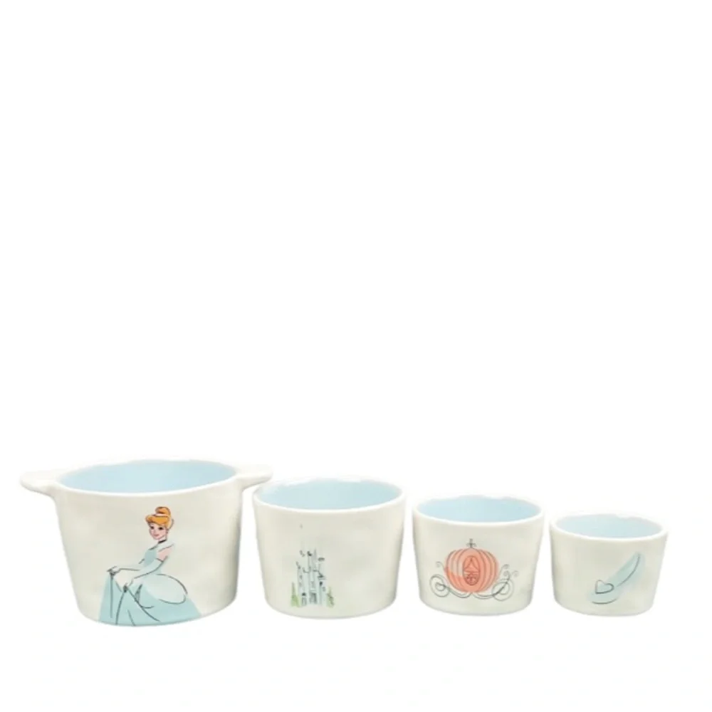 NEW VHTF Rae Dunn/Disney CINDERELLA Measuring Cup Set/4